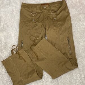 Boom Boom jeans khaki wide leg thick Nylon cargo pants